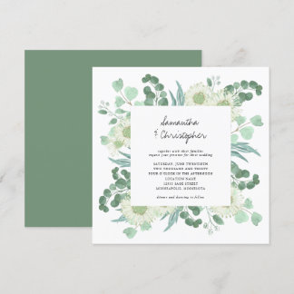 Eukalyptus Greenery Watercolor Blume Hochzeit Einladung
