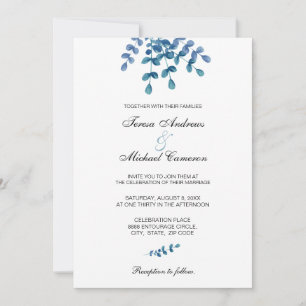 Eukalyptus Greenery Watercolor Chic Wedding Einladung