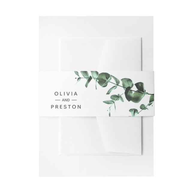 Eukalyptus Greenery Watercolor Einladungsbanderole (Vorderseite Beispiel)