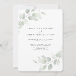 Eukalyptus Greenery Watercolor Hochzeit Einladung