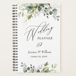 Eukalyptus Greenery Watercolor Hochzeitsplaner Planer