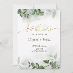 Eukalyptus Greenery Watercolor Save the Date