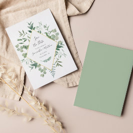 Eukalyptus Greenery Watercolor Save the Date Folieneinladung