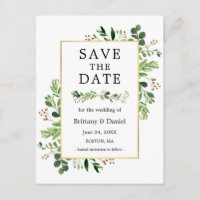 Eukalyptus Greenery Watercolor Save the Date
