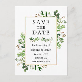 Eukalyptus Greenery Watercolor Save the Date Postkarte
