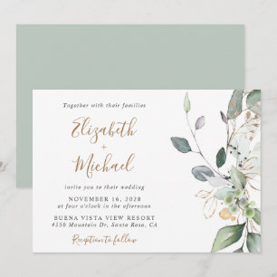 Eukalyptus Greenery Watercolor Wedding Einladung