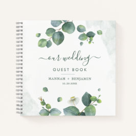 Eukalyptus Greenery Watercolor Wedding Gästebuch Notizbuch