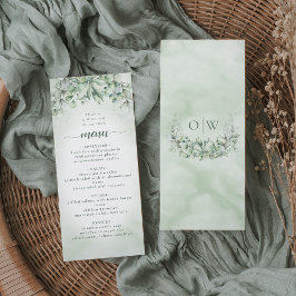 Eukalyptus Greenery Watercolor Wedding Menu Menükarte