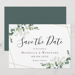 Eukalyptus Greenery Watercolor Wedding Save The Date