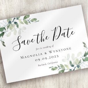 Eukalyptus Greenery Watercolor Wedding Save The Date