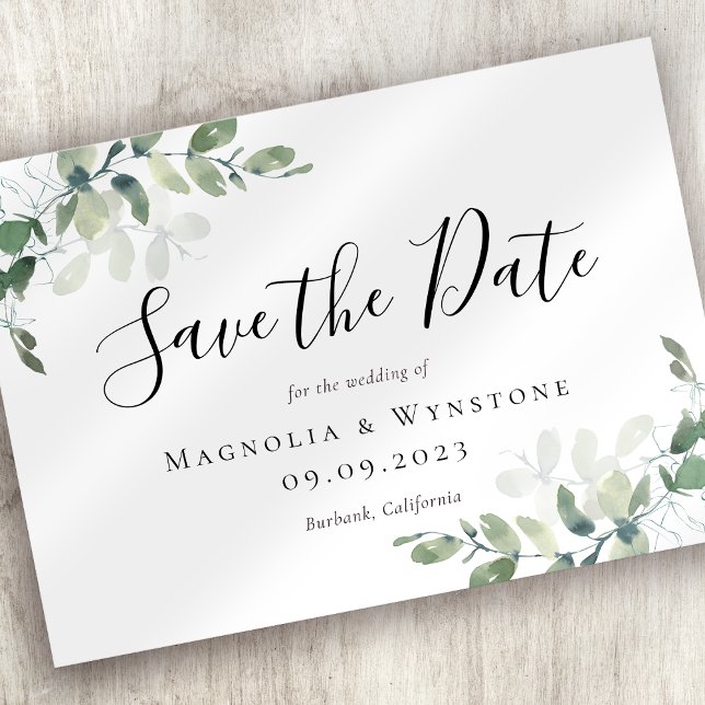 Eukalyptus Greenery Watercolor Wedding Save The Date (Von Creator hochgeladen)