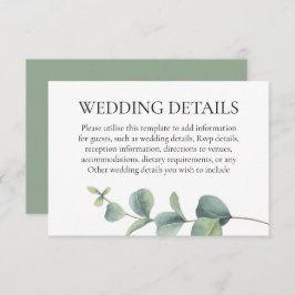 Eukalyptus Greenery Wedding Details Begleitkarte