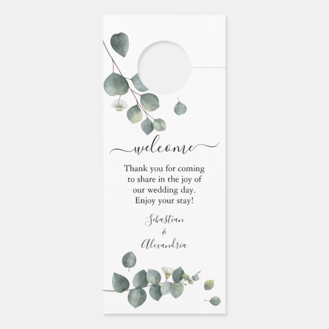 Eukalyptus Greenery Wedding Door Hanger Türanhänger (Rückseite)