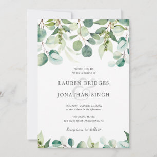 Eukalyptus Greenery Wedding Einladung