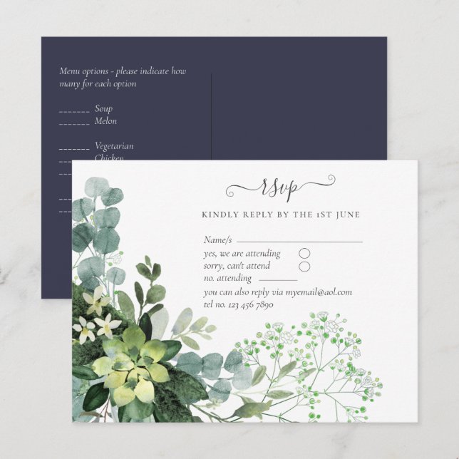 Eukalyptus Greenery Wedding Foliage Postkarte (Vorne/Hinten)
