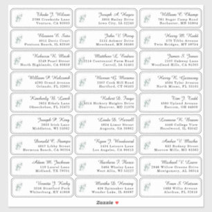 Eukalyptus Greenery Wedding Guest Address Labels