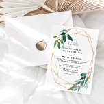Eukalyptus Greenery Wedding Invitation Template Einladung<br><div class="desc">Unsere Eukalyptus Greenery Hochzeitseinladung beinhaltet Ihre Hochzeitstage-Details mit einem geometrischen Goldrahmen und Aquarellgrün . Es kann individuell angepasst werden,  indem Sie auf den "PERSONALISIEREN"-Button klicken und Sie können sogar Farben ändern,  Bilder hinzufügen und mehr mit dem Button "KLICKEN SIE AUF "WEITERE ANKUNFT". Wir Liebe machen Sonderbestellungen!</div>
