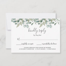 Eukalyptus Greenery Wedding Meal Choice UAWG RSVP Karte