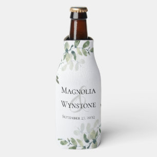Eukalyptus Greenery Wedding Monogram Flaschenkühler