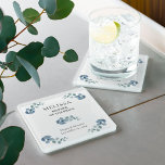 Eukalyptus Greenery Wedding Personalisiert Glasuntersetzer<br><div class="desc">Personalisierte Untersetzer für Sie, um mit dem Namen jedes Mitglieds Ihrer Hochzeitsfeier, die bei der Probe Abendessen und/oder Empfang, die als Keepsake-Geschenke genommen werden können, zu personalisieren. Sie können auch die Namen der Braut und des Bräutigams und das Hochzeitstag hinzufügen. Dieses zarte Design hat einen Hauch von Eukalyptus-Blätter auf einem...</div>