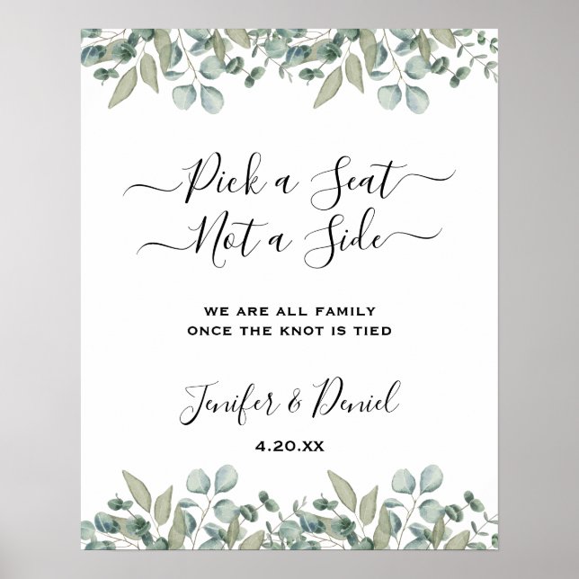 Eukalyptus Greenery Wedding Poster (Vorne)