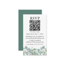Eukalyptus Greenery Wedding QR UAWG Begleitkarte