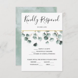 Eukalyptus Greenery Wedding RSVP Card Einladung