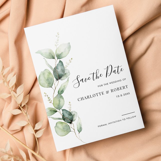 Eukalyptus Greenery Wedding Save The Date (Eucalyptus Greenery Wedding Save the Date Announcement)