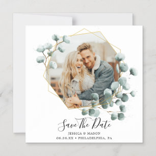 Eukalyptus Greenery Wedding speichert das Datum Ma Magneteinladung