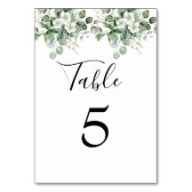 Eukalyptus Greenery Wedding Tischnummer