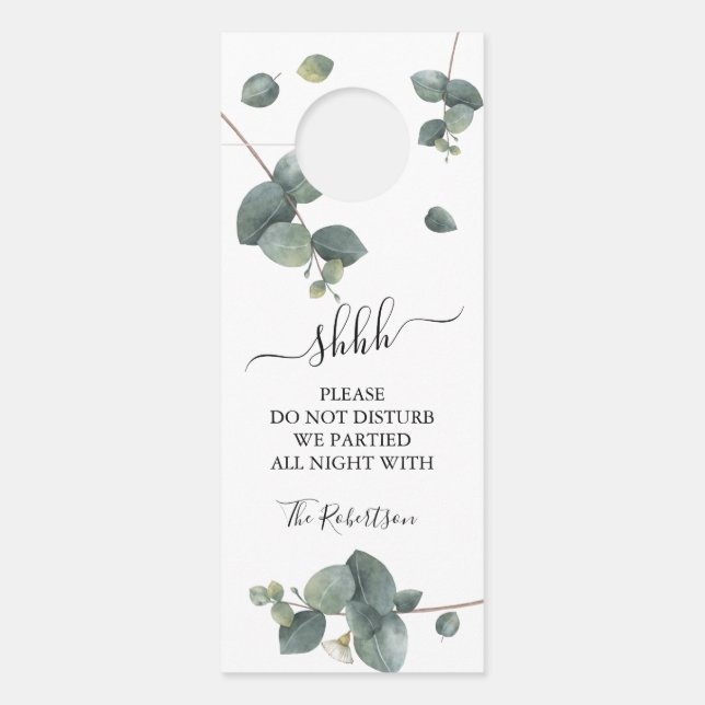Eukalyptus Greenery Wedding Türanhänger (Vorderseite)
