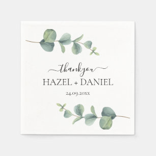 Eukalyptus Greenery Wedding Vielen Dank Serviette