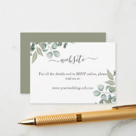 Eukalyptus Greenery Wedding Website Card Begleitkarte