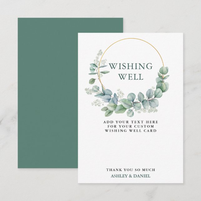Eukalyptus Greenery Wedding Well Well Card Einladung (Vorne/Hinten)