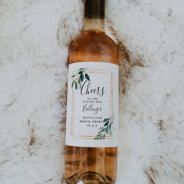 Eukalyptus Greenery Weinlabel Weinetikett (Von Creator hochgeladen)