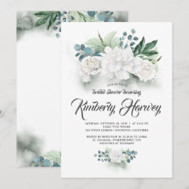 Eukalyptus Greenery Weißes Brautparty Einladung