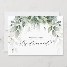 Eukalyptus Greenery Werden Sie meine Bridesmaid se
