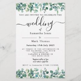Eukalyptus Greenery White Weddin Briefpapier