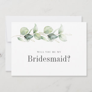 Eukalyptus Greenery wirst du meine Bridesmaid-Kart Einladung