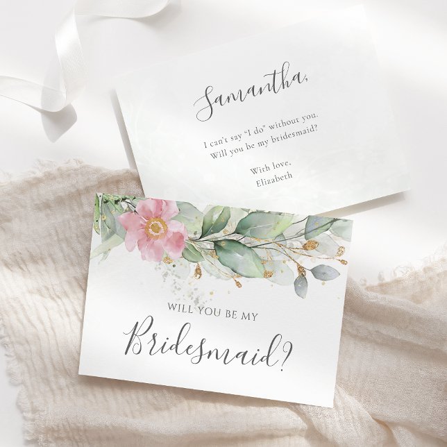 Eukalyptus Greenery wirst du meine Bridesmaid sein Einladung (Von Creator hochgeladen)