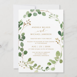 Eukalyptus Greenery Wood Wedding Einladung