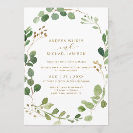 Eukalyptus Greenery Wood Wedding Einladung