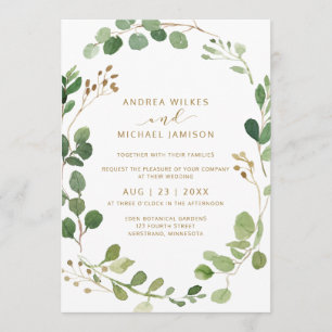 Eukalyptus Greenery Wood Wedding Einladung