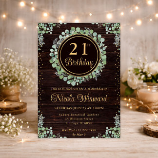 Eukalyptus Greenery Wreath Birthday Einladung