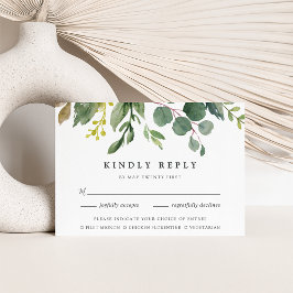 Eukalyptus Grove RSVP Karte mit Auswahl zum Essen