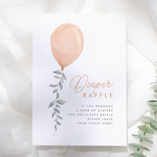 Eukalyptus-Grün-Ballon-Windel-Raffle-Schild Einladung