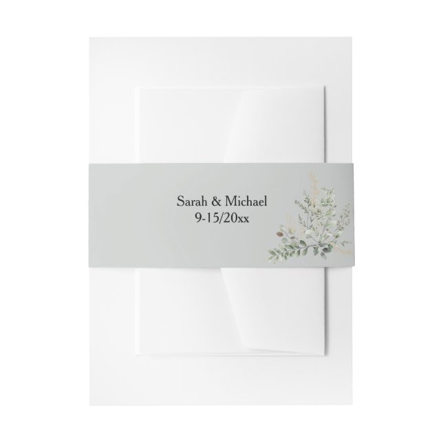 Eukalyptus-Grün-Bauchband Einladungsbanderole (Vorderseite Beispiel)