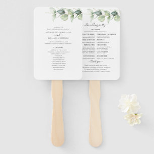 Eukalyptus-Grün Botanisches Hochzeitsprogramm Fächer
