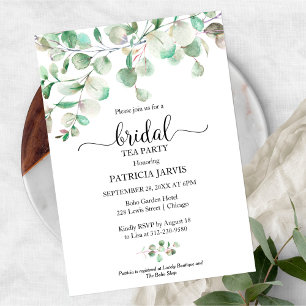 Eukalyptus-Grün-Bridal-Teeparty Einladung