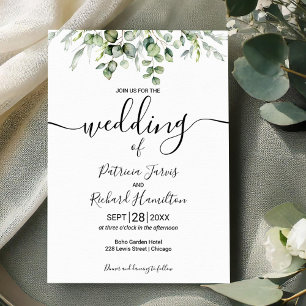 Eukalyptus-Grün-Budget-Hochzeitskarten
